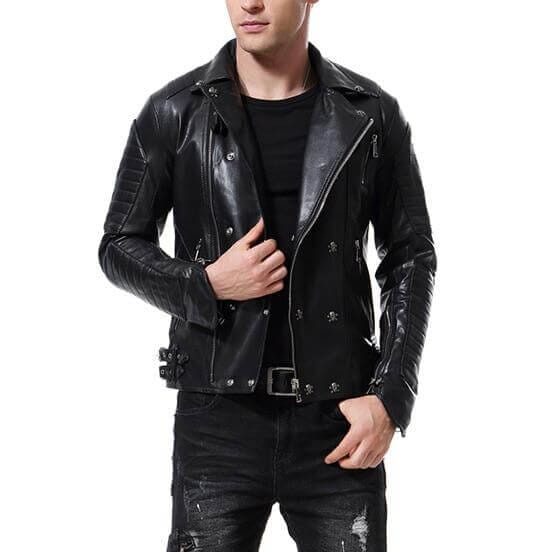 The Crossbone Faux Leather Biker Jacket