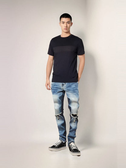 The Rally Distressed Biker Jeans - Multiple Colors