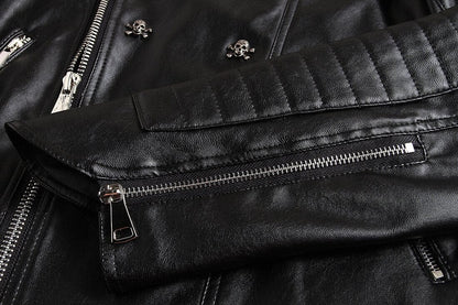 The Crossbone Faux Leather Biker Jacket