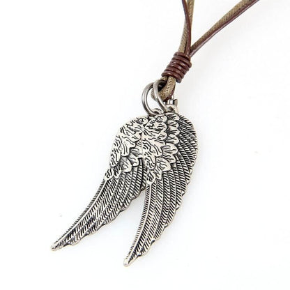 The Wings Leather Pendant Necklace