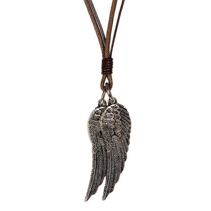 The Wings Leather Pendant Necklace