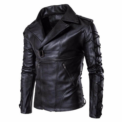 The Cavalier Strapped Faux Leather Biker Jacket