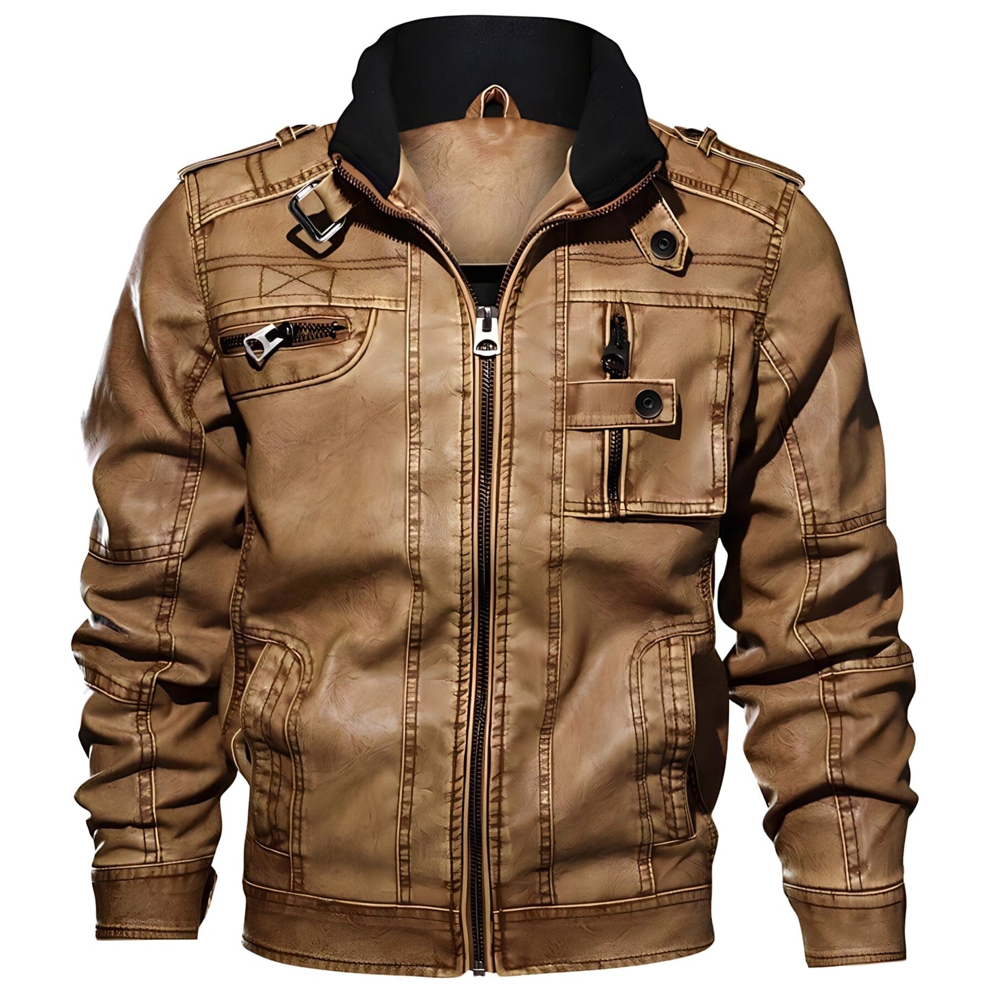 The Captain Faux Leather Aviator Jacket - Multiple Colors