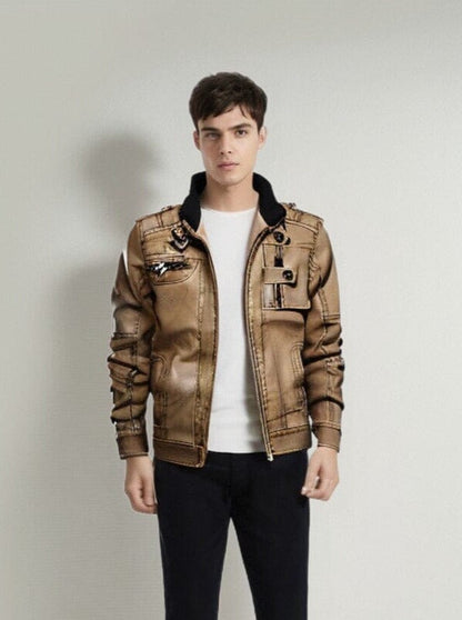 The Captain Faux Leather Aviator Jacket - Multiple Colors