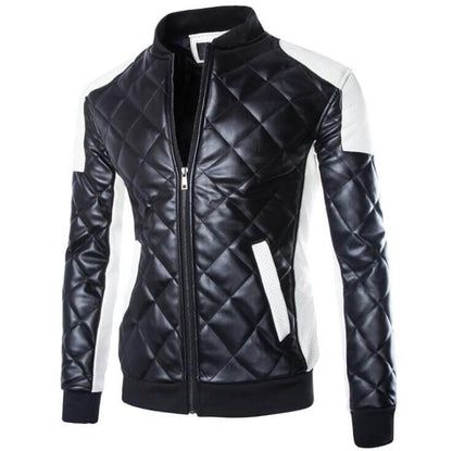 The Anton Quilted Faux Leather Moto Biker Jacket - Black