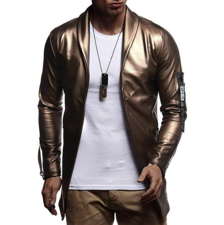 The Reign Faux Leather Jacket - Gold