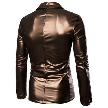 The Reign Faux Leather Jacket - Gold