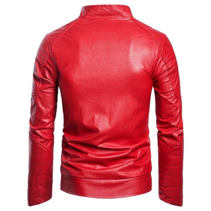 The Rico Faux Leather Moto Jacket - Crimson