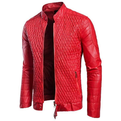 The Rico Faux Leather Moto Jacket - Crimson