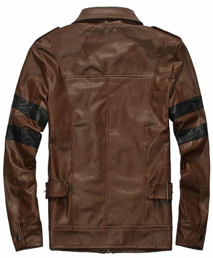 The Luther Striped Faux Leather Biker Jacket - Multiple Colors