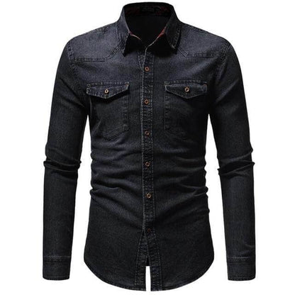 The Frederick Long Sleeve Denim Shirt - Onyx