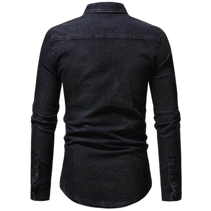 The Frederick Long Sleeve Denim Shirt - Onyx