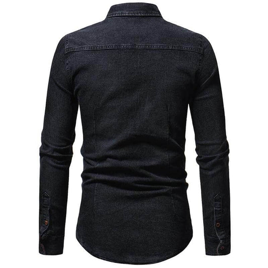 The Frederick Long Sleeve Denim Shirt - Onyx