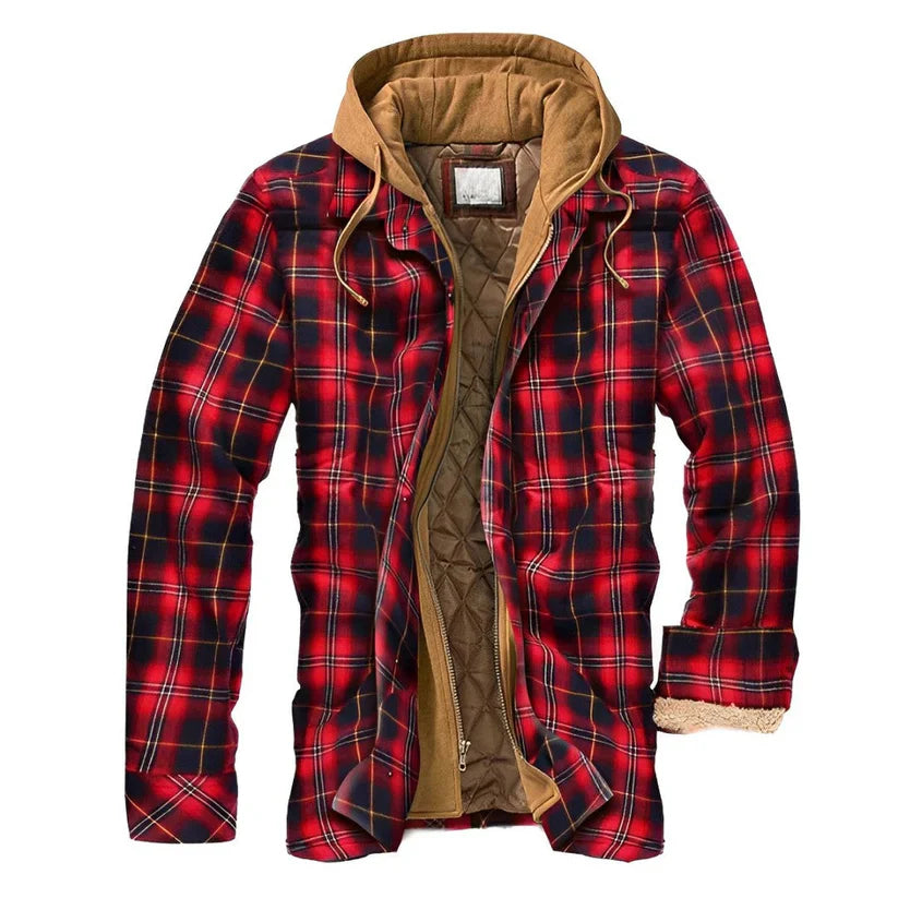 Ormond checked winter jacket with hood – men