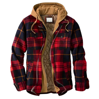 Ormond checked winter jacket with hood – men