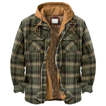 Ormond checked winter jacket with hood – men