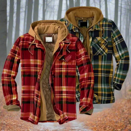 Ormond checked winter jacket with hood – men