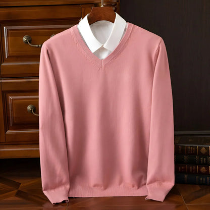 Men's v-neck long sleeve knitted sweater – men
