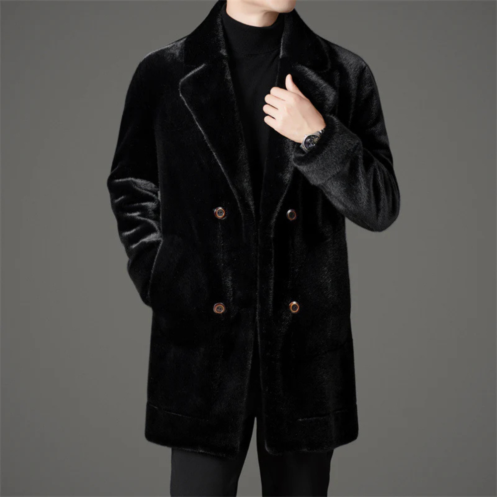 Julian Single-Breasted Fur Warm Coat