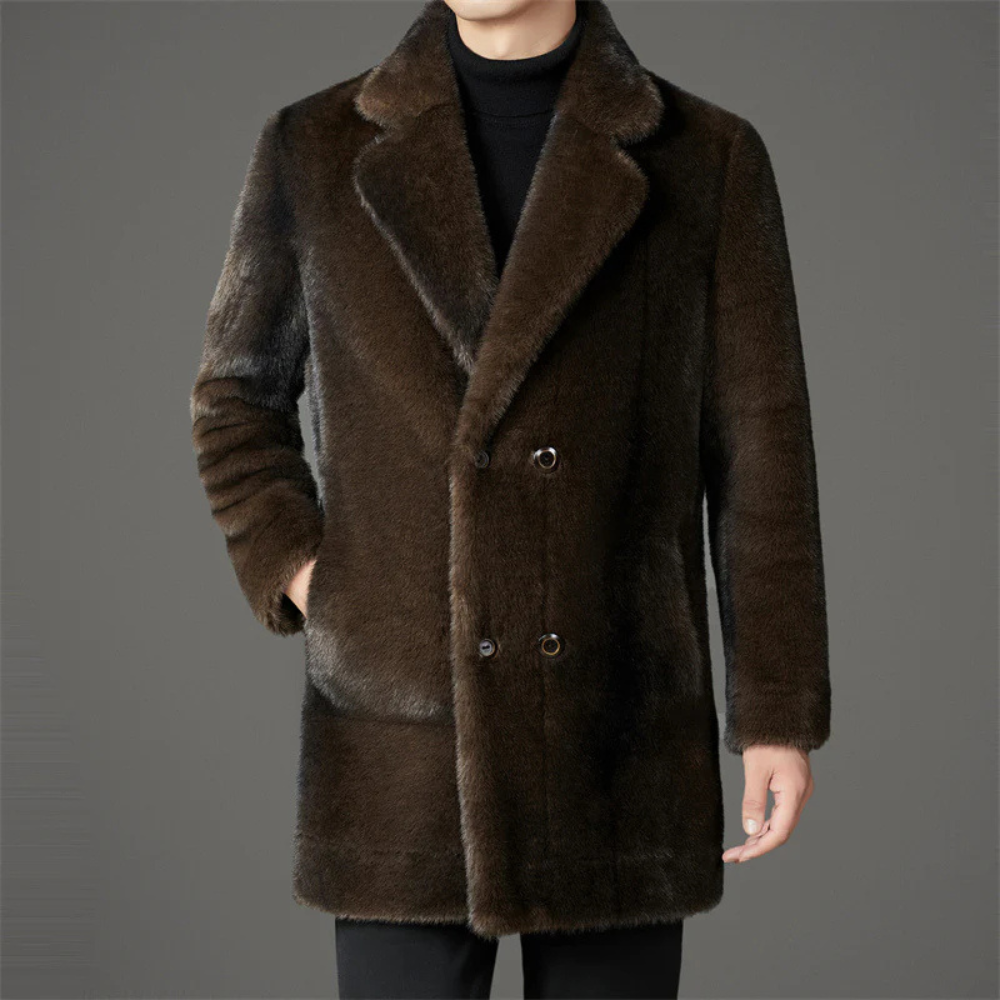 Julian Single-Breasted Fur Warm Coat