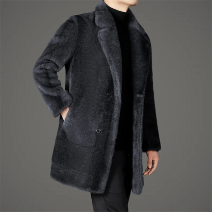 Julian Single-Breasted Fur Warm Coat