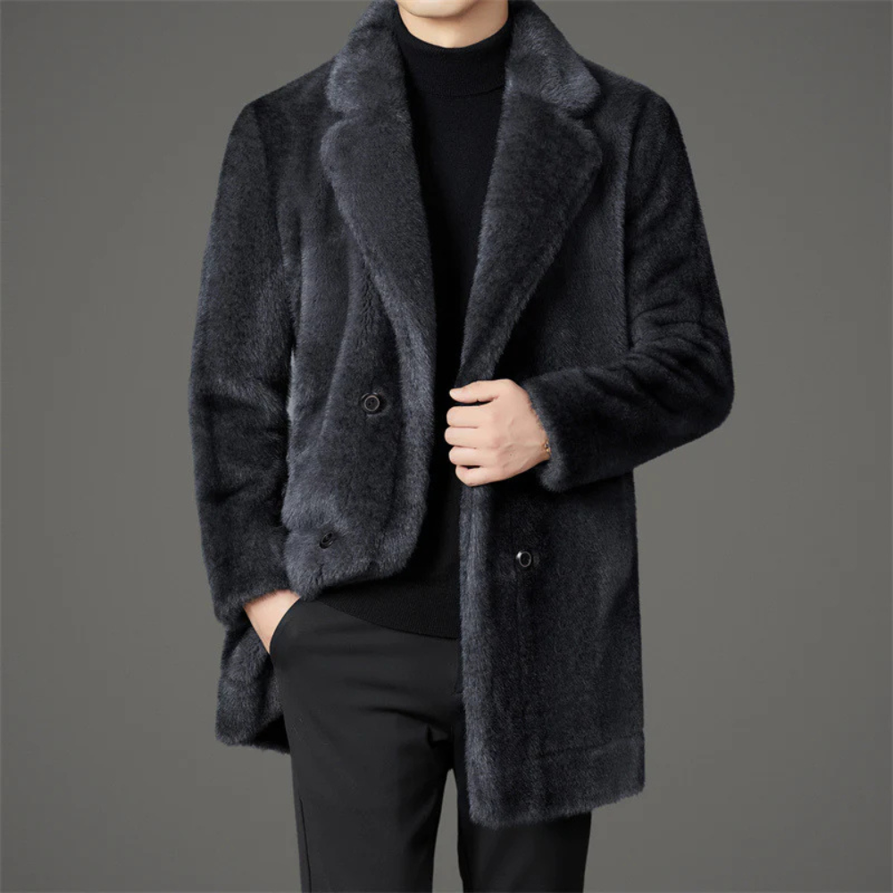 Julian Single-Breasted Fur Warm Coat