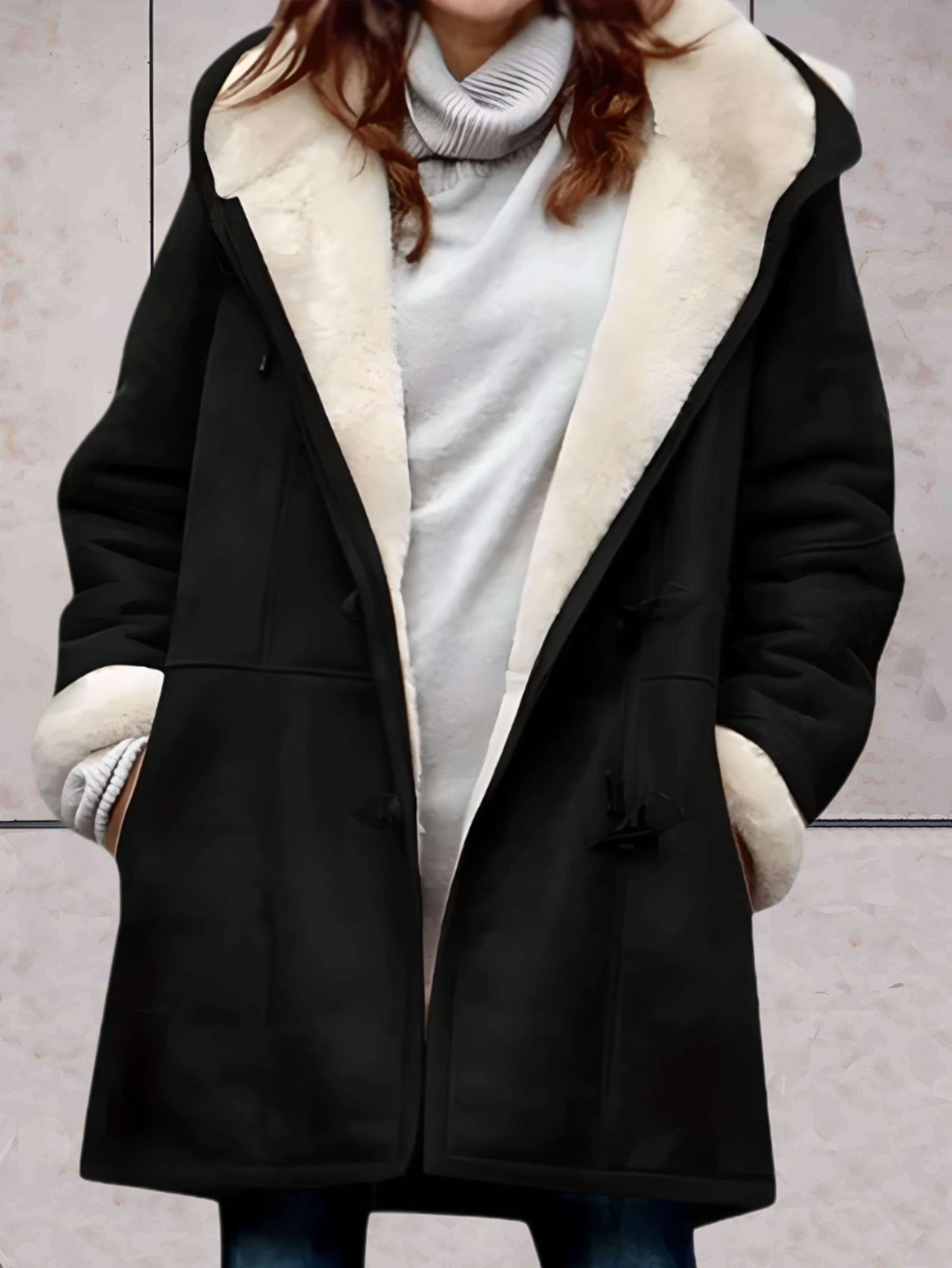 Aurora | Luxury Suede Imitation Winter Coat with Fleece Lining