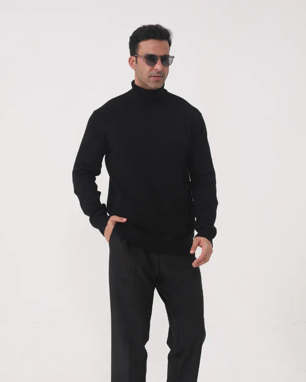 Men’s slim-fit ribbed turtleneck sweater – men
