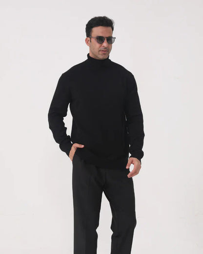 Men’s slim-fit ribbed turtleneck sweater – men