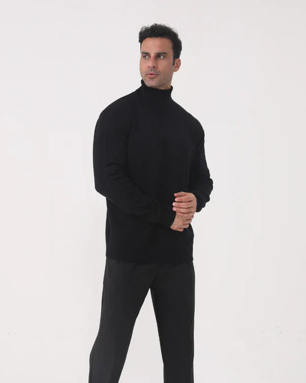 Men’s slim-fit ribbed turtleneck sweater – men