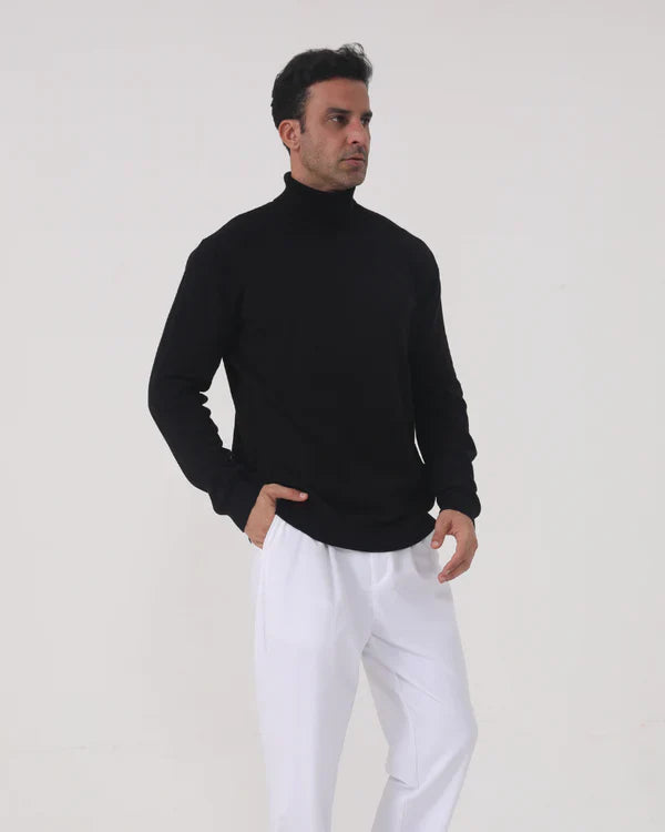 Men’s slim-fit ribbed turtleneck sweater – men