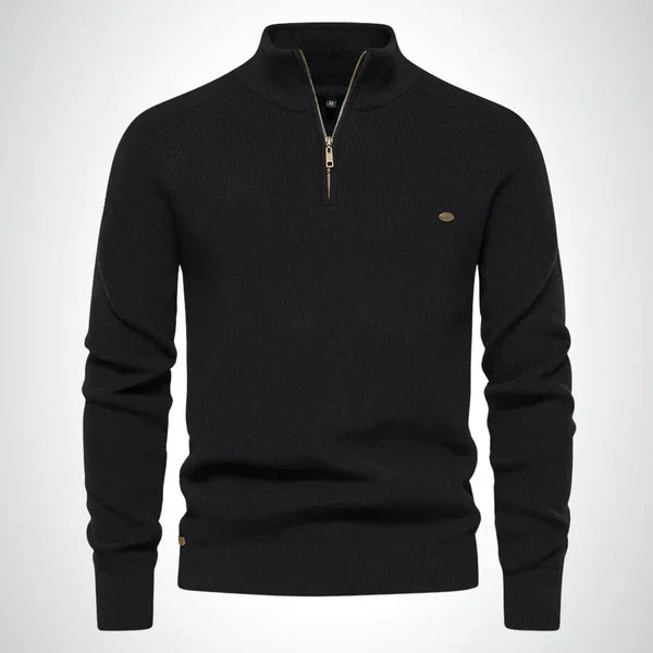Men’s slim-fit knit sweater with half zipper – men