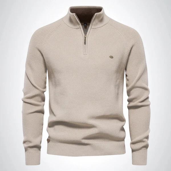 Men’s slim-fit knit sweater with half zipper – men