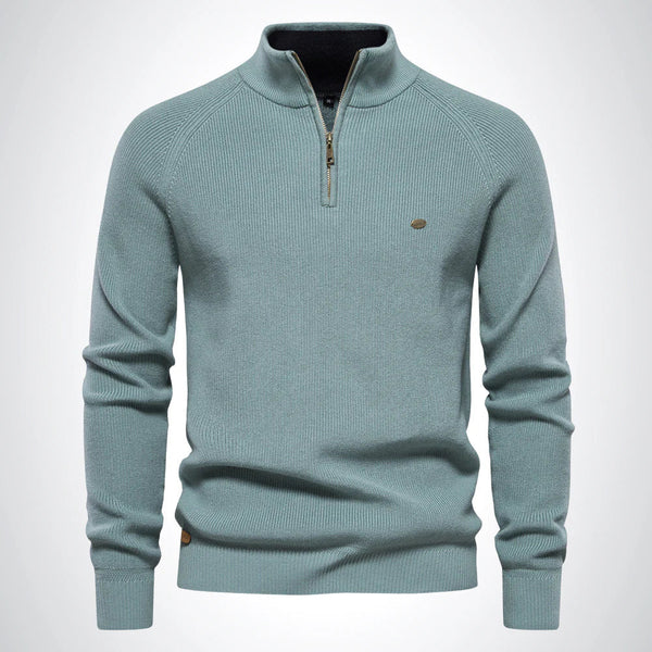 Men’s slim-fit knit sweater with half zipper – men