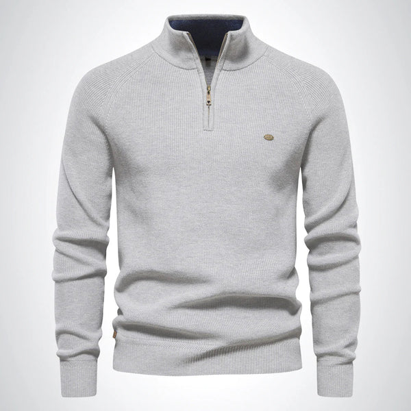 Men’s slim-fit knit sweater with half zipper – men