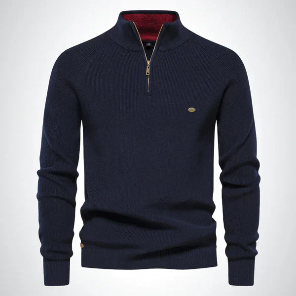 Men’s slim-fit knit sweater with half zipper – men