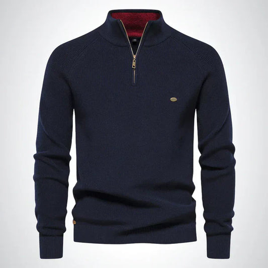 Men’s slim-fit knit sweater with half zipper – men