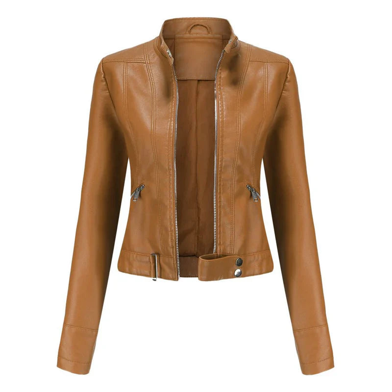 Tabea – modern leather jacket with a feminine fit