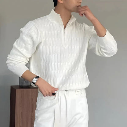 Men’s slim-fit half-zip knit jumper – men
