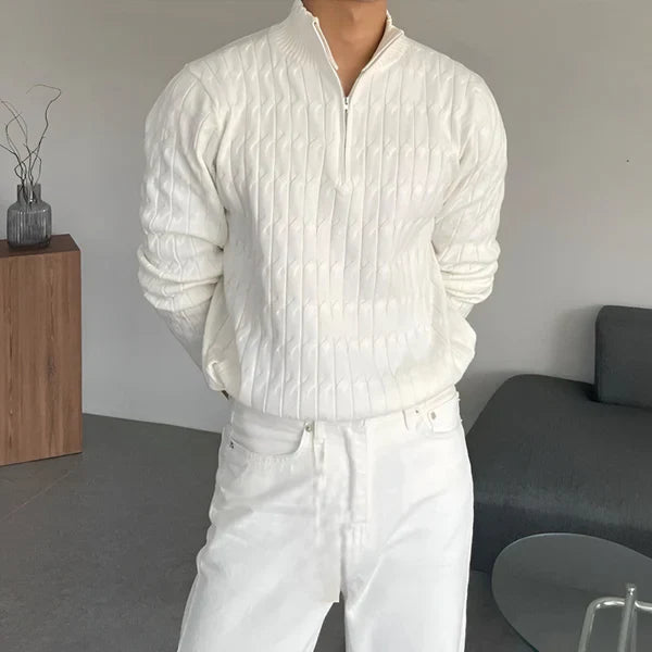 Men’s slim-fit half-zip knit jumper – men