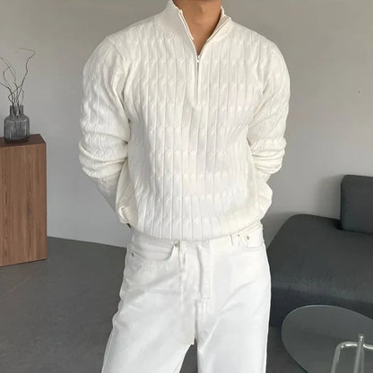 Men’s slim-fit half-zip knit jumper – men