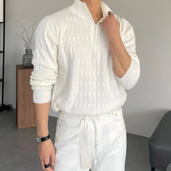 Men’s slim-fit half-zip knit jumper – men
