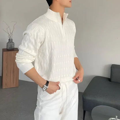 Men’s slim-fit half-zip knit jumper – men