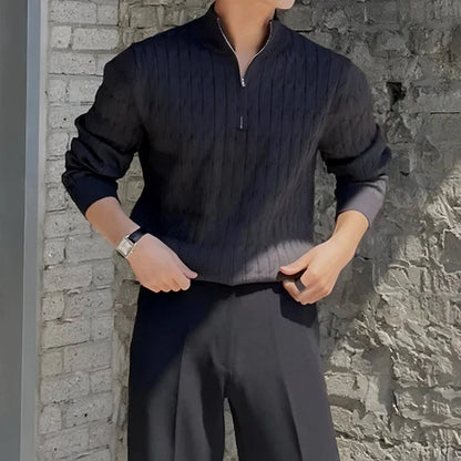 Men’s slim-fit half-zip knit jumper – men