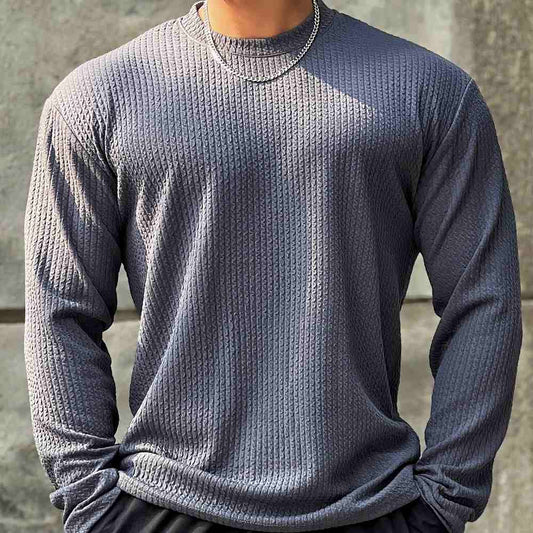 Oversized round-neck knit sweater – men