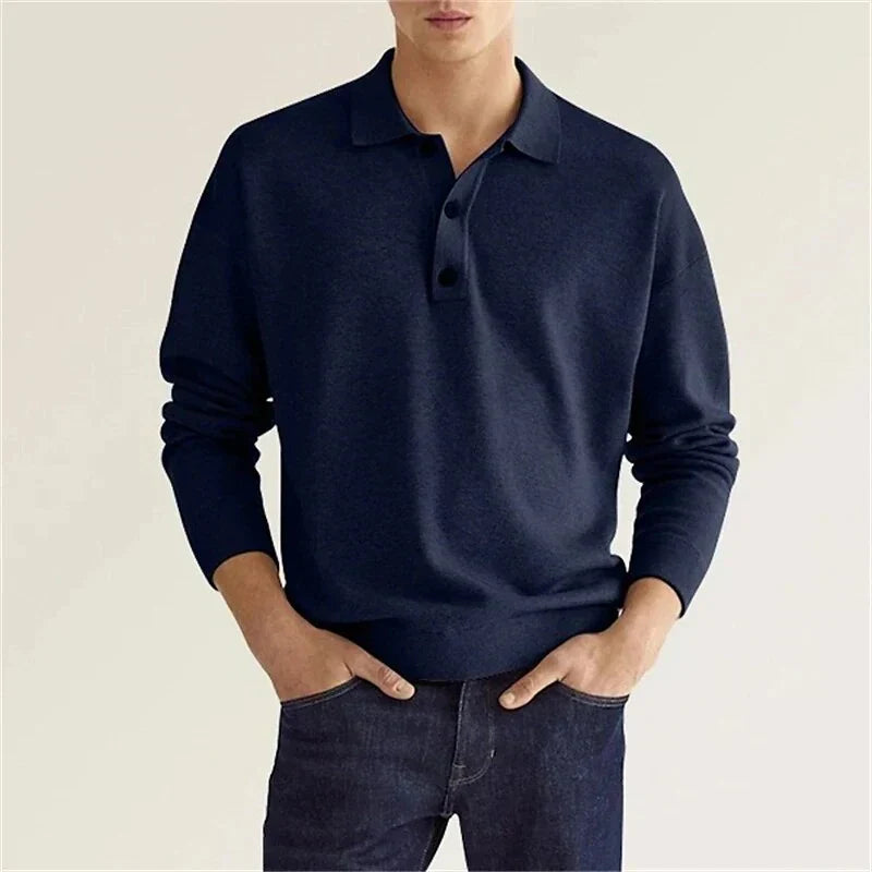 Elias long-sleeve polo shirt – men