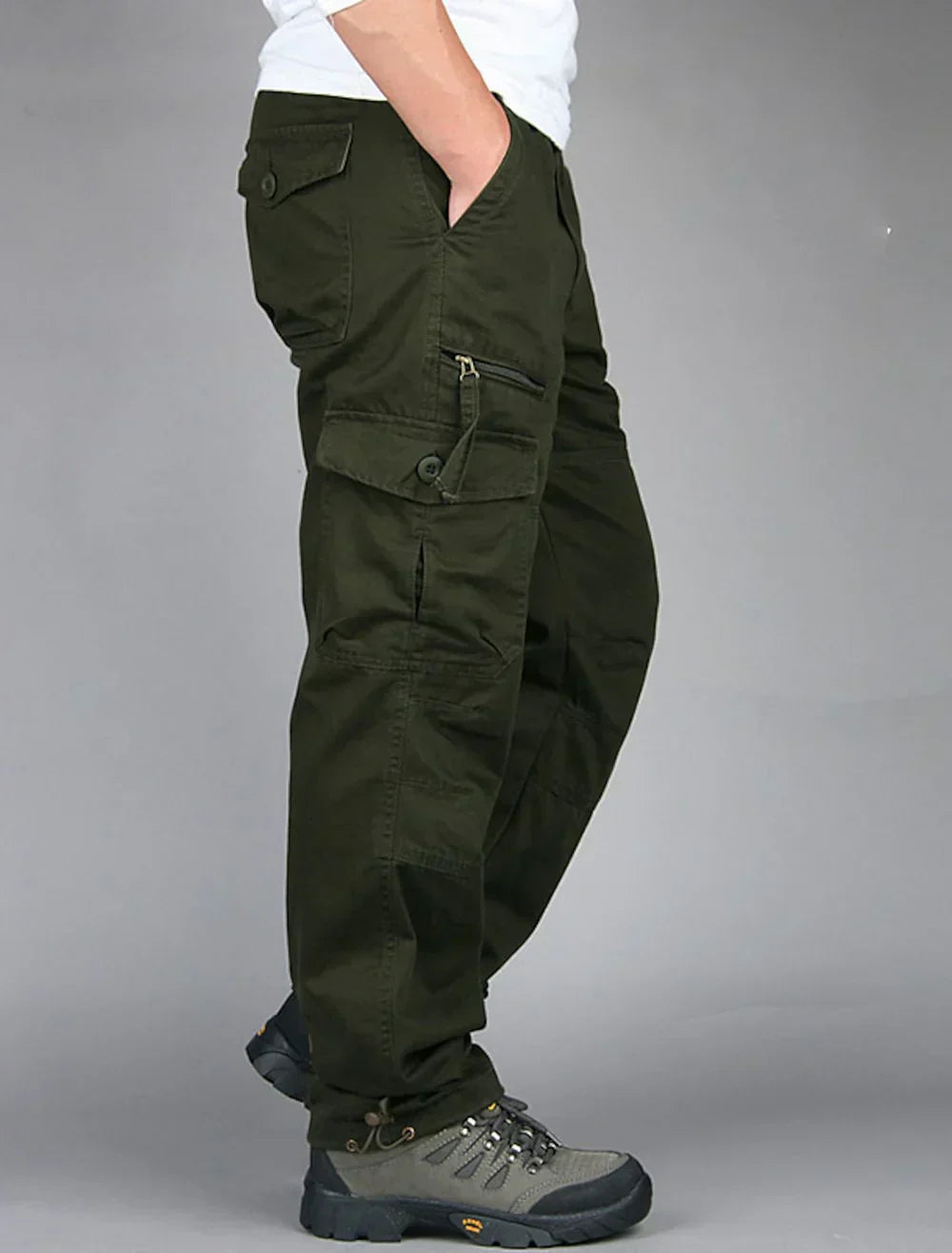 Men’s casual cargo pants with multiple pockets – men