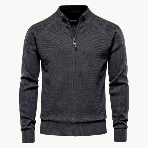 Men's knit zip cardigan warm & casual – men