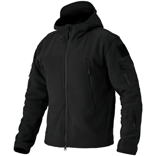 Men's tactical fleece jacket with hood - men