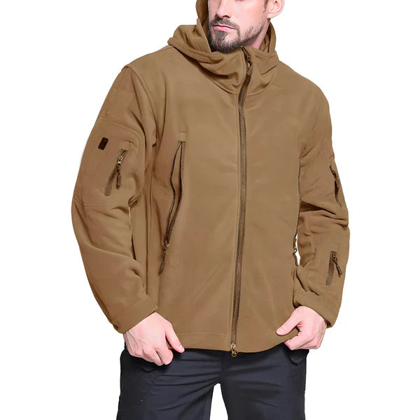Men's tactical fleece jacket with hood - men